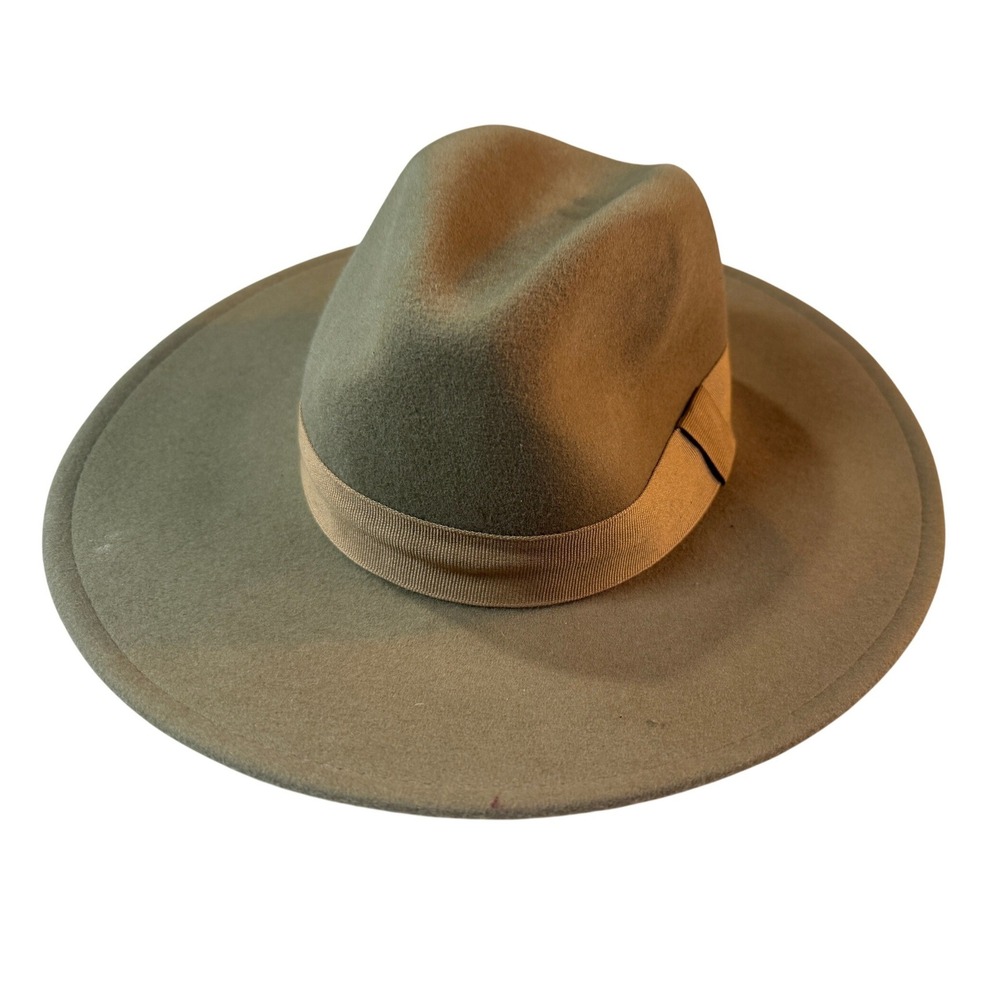 Vintage Biltmore Western Hat 100% Wool Felt Tan Wide Brim Fedora Rancher Boho